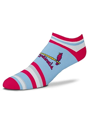 St Louis Cardinals Stripe Lotta Mens No Show Socks