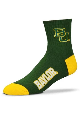 Baylor Bears Logo Name Mens Quarter Socks
