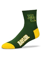Baylor Bears Logo Name Mens Quarter Socks
