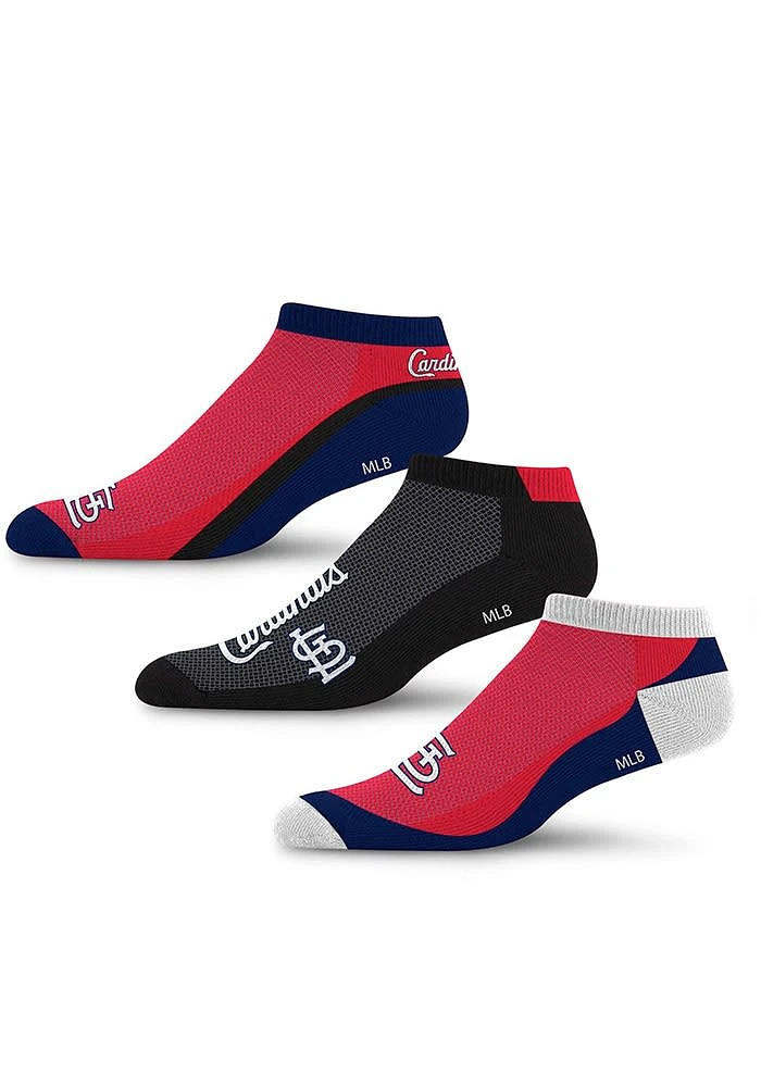 St Louis Cardinals Flask 3 Pack Mens No Show Socks