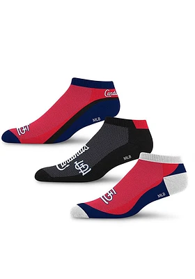 St Louis Cardinals Flask 3 Pack Mens No Show Socks