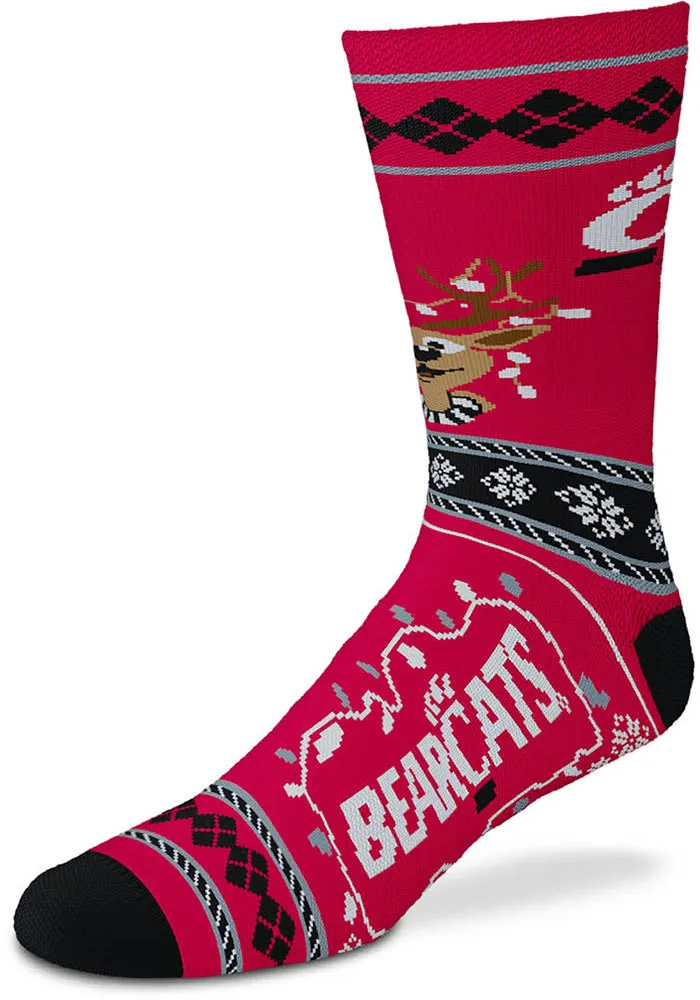 Cincinnati Bearcats Sweater Stripe Mens Crew Socks