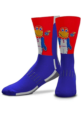 Kansas Jayhawks Mascot Snoop Mens Crew Socks