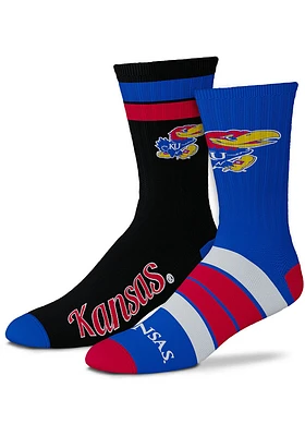 Kansas Jayhawks Duo 2 Pack Mens Crew Socks