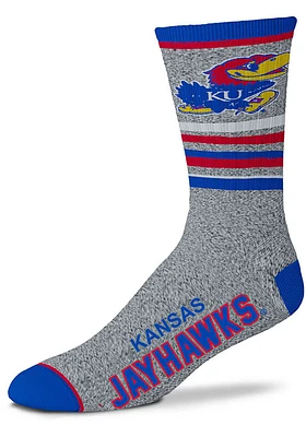 Kansas Jayhawks 5 Star Marbled Mens Crew Socks