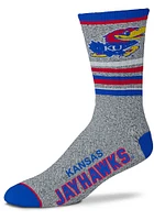 Kansas Jayhawks 5 Star Marbled Mens Crew Socks