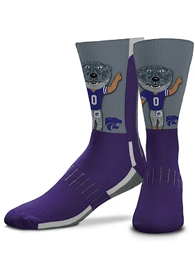 K-State Wildcats Mascot Snoop Mens Crew Socks