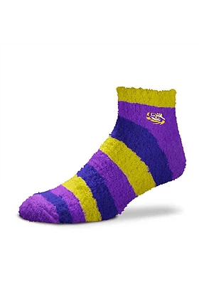 LSU Tigers Rainbow II Sleep Soft Womens Quarter Socks
