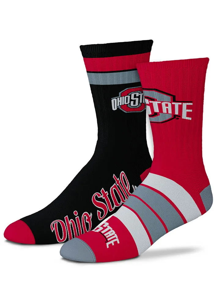 Ohio State Buckeyes Duo 2 Pack Mens Crew Socks