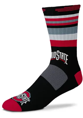 Ohio State Buckeyes Black Rave Mens Crew Socks