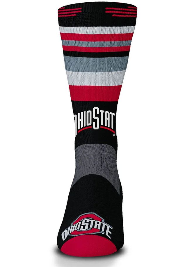 Ohio State Buckeyes Black Rave Mens Crew Socks