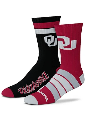 Oklahoma Sooners Duo 2 Pack Mens Crew Socks