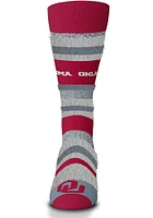 Oklahoma Sooners Mountain Stripe Sleep Soft Womens Quarter Socks