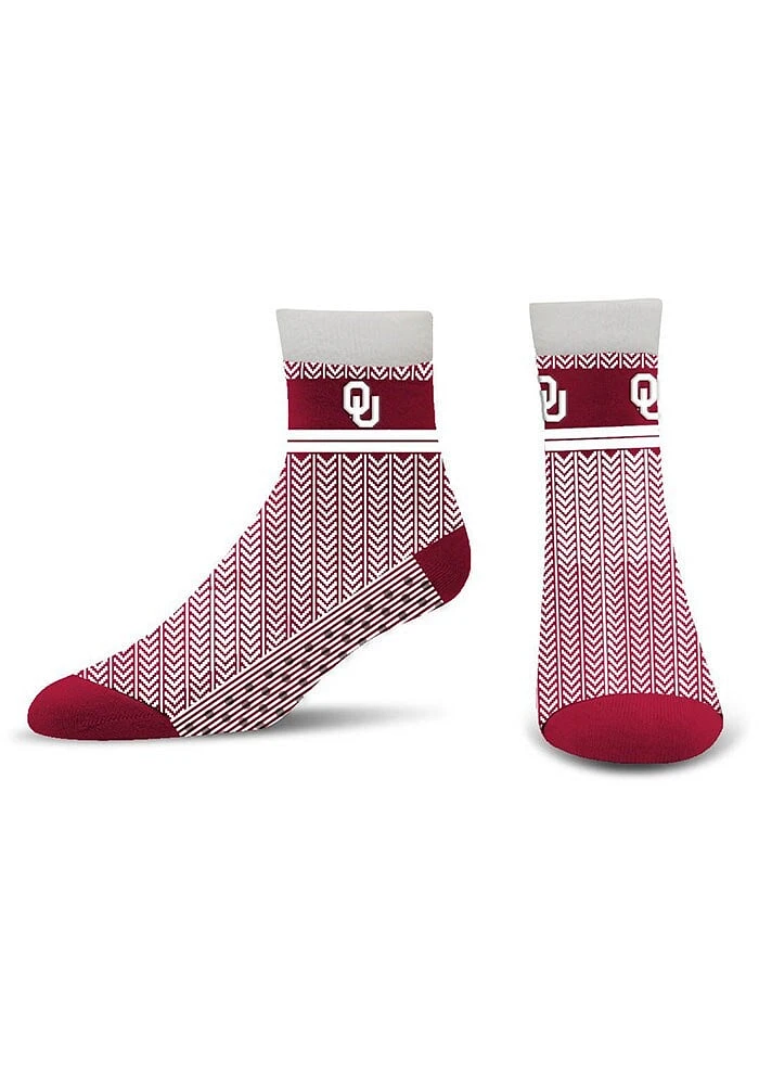 Oklahoma Sooners Cozy Cabin Womens Quarter Socks