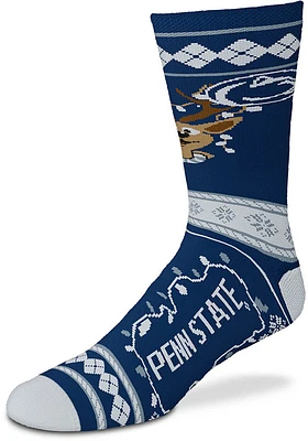 Penn State Nittany Lions Sweater Stripe Mens Crew Socks