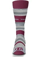 Texas A&M Aggies Mountain Stripe Sleep Soft Womens Quarter Socks