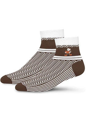 Cleveland Browns Cozy Cabin Womens Quarter Socks