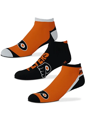 Philadelphia Flyers Flask 3 Pack Mens No Show Socks