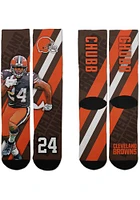 Nick Chubb Cleveland Browns Player Stripe Mens Crew Socks