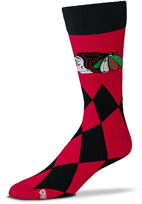 Chicago Blackhawks Big Diamond Mens Dress Socks