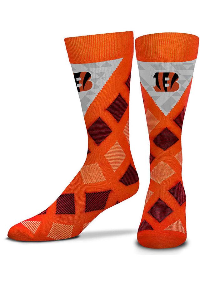 Cincinnati Bengals Dashed Diamonds Mens Argyle Socks