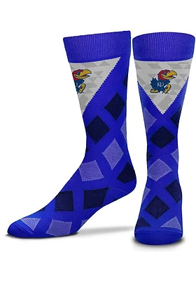 Kansas Jayhawks Dashed Diamonds Mens Argyle Socks