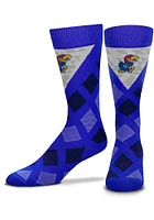 Kansas Jayhawks Dashed Diamonds Mens Argyle Socks