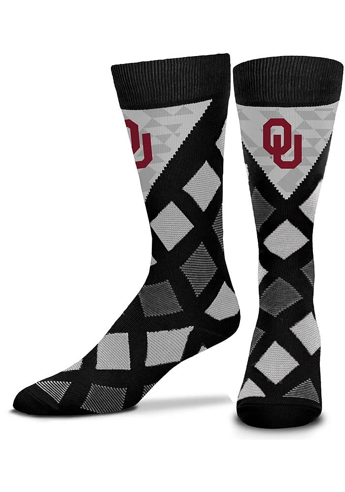 Oklahoma Sooners Dashed Diamonds Mens Argyle Socks