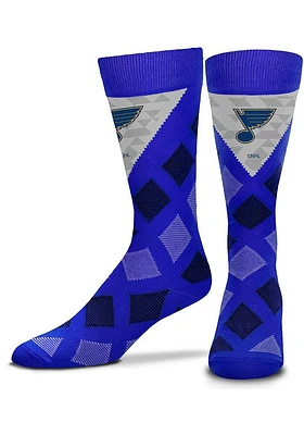 St Louis Blues Dashed Diamonds Mens Argyle Socks