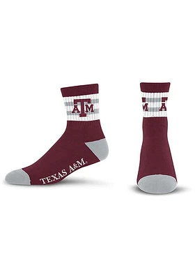 Texas A&M Aggies 5 Stripe Logo Mens Quarter Socks