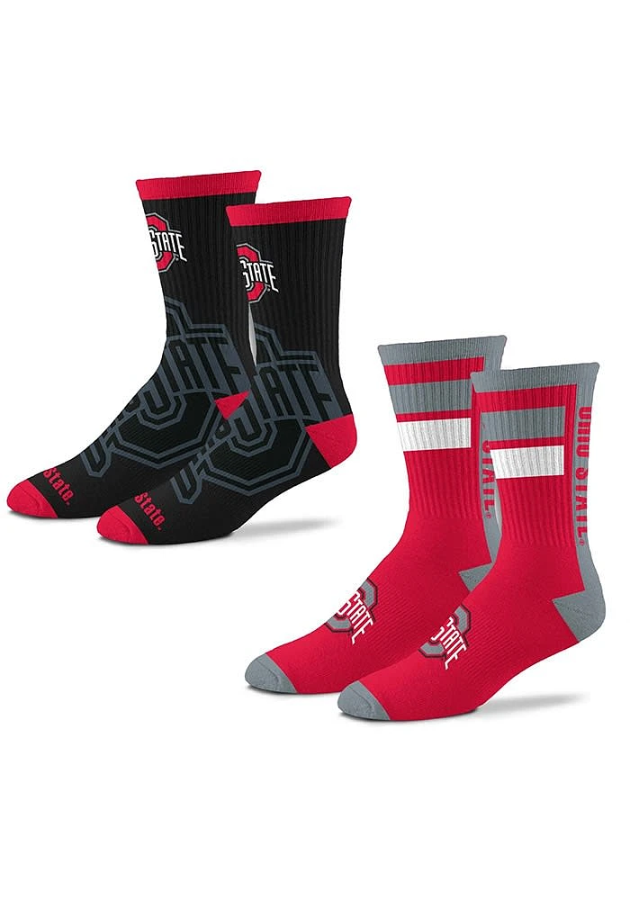 Ohio State Buckeyes Double Duo 2 Pack Mens Crew Socks