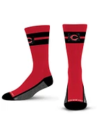 Cincinnati Reds Double Tube Stripe Team Mens Crew Socks