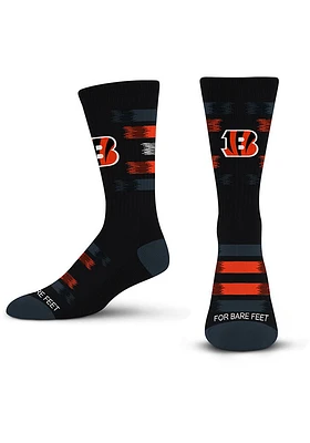 Cincinnati Bengals 577 Fade to Black Mens Crew Socks