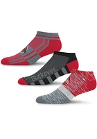 Ohio State Buckeyes Stripe Stack 3 Pack Mens No Show Socks