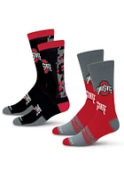 Ohio State Buckeyes Digi Split 2 Pk Mens Crew Socks