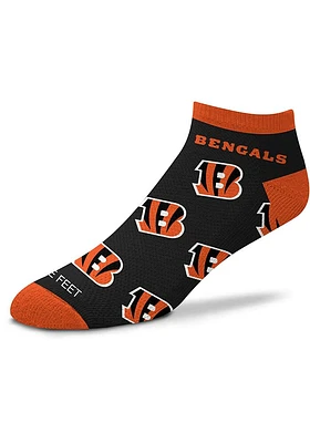 Cincinnati Bengals Allover Logo Womens No Show Socks