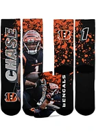 Ja'Marr Chase For Barefeet Originals Cincinnati Bengals Orange Road Warrior Youth Crew Socks