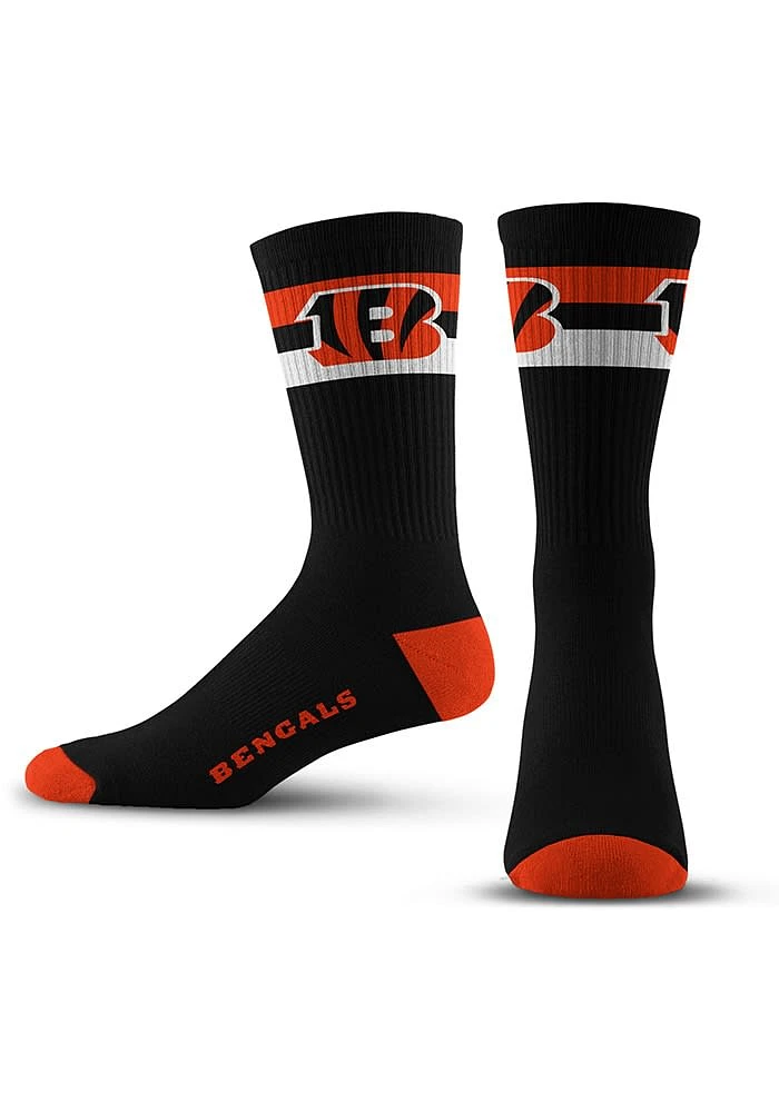 Cincinnati Bengals TMC 2 Stripe Mens Crew Socks