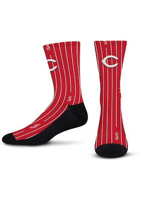 Cincinnati Reds Pinstripe Mens Crew Socks