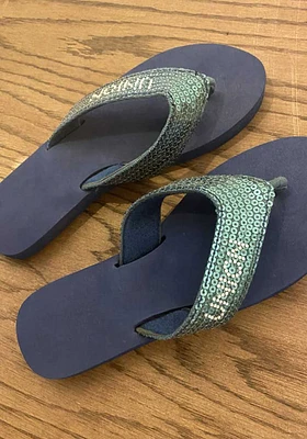 Philadelphia Union Navy Sequence Womens Flip Flops
