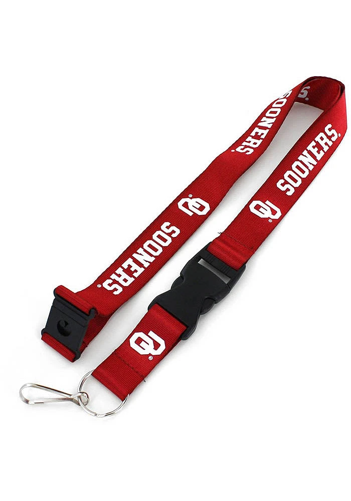 Oklahoma Sooners Red Buckle Lanyard - Crimson
