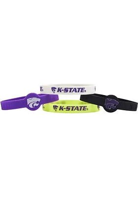 K-State Wildcats 4pk Silicone Emblem Kids Bracelet