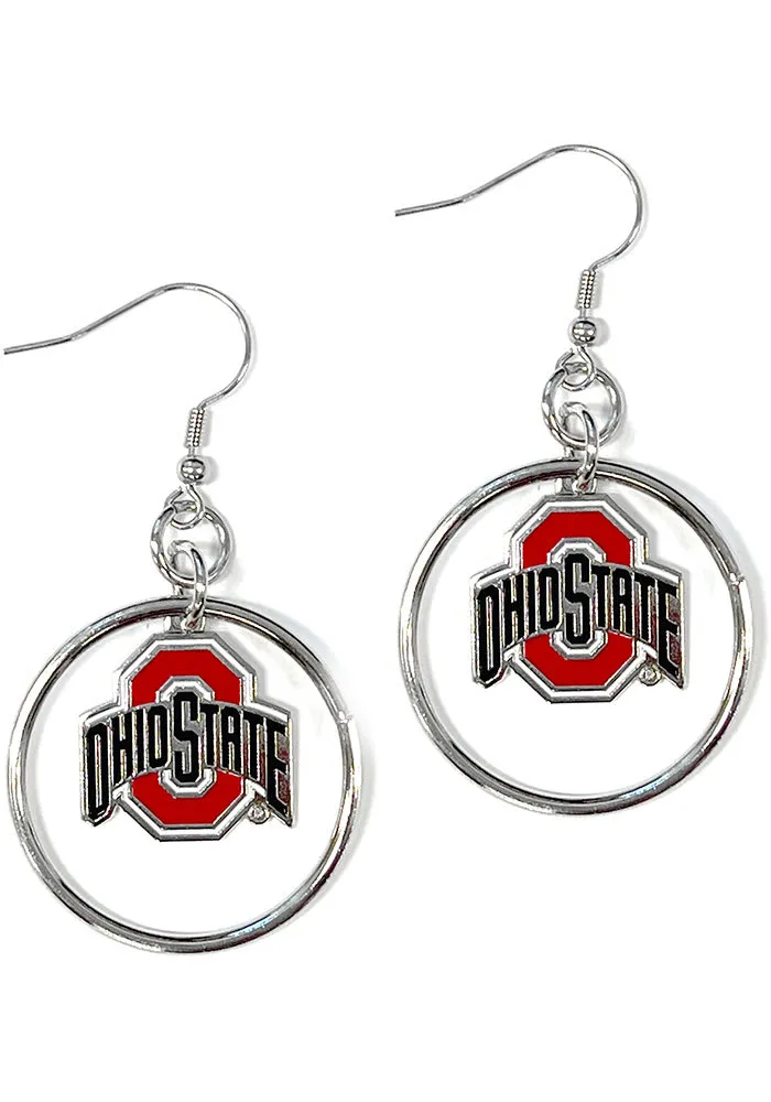 Ohio State Buckeyes Floating Hoop Womens Earrings