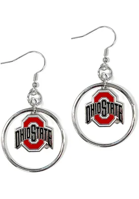 Ohio State Buckeyes Floating Hoop Womens Earrings