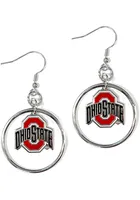 Ohio State Buckeyes Floating Hoop Womens Earrings