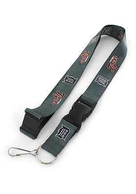 Detroit Tigers Team Logo Lanyard - Charcoal