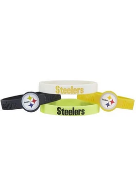 Pittsburgh Steelers 4pk Silicone Emblem Kids Bracelet
