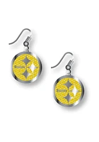 Pittsburgh Steelers Glitter Dangler Womens Earrings