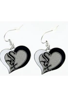 Chicago White Sox Swirl Heart Womens Earrings