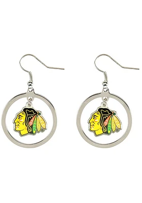 Chicago Blackhawks Floating Hoop Womens Earrings
